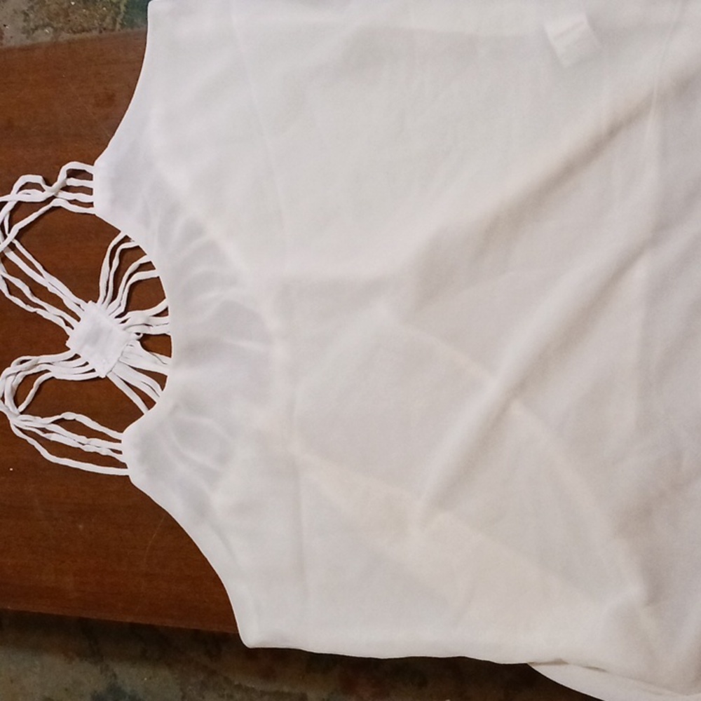 White sheer tank top